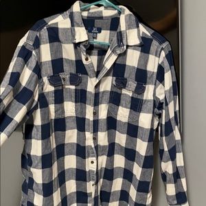 Blue and white plaid flannel